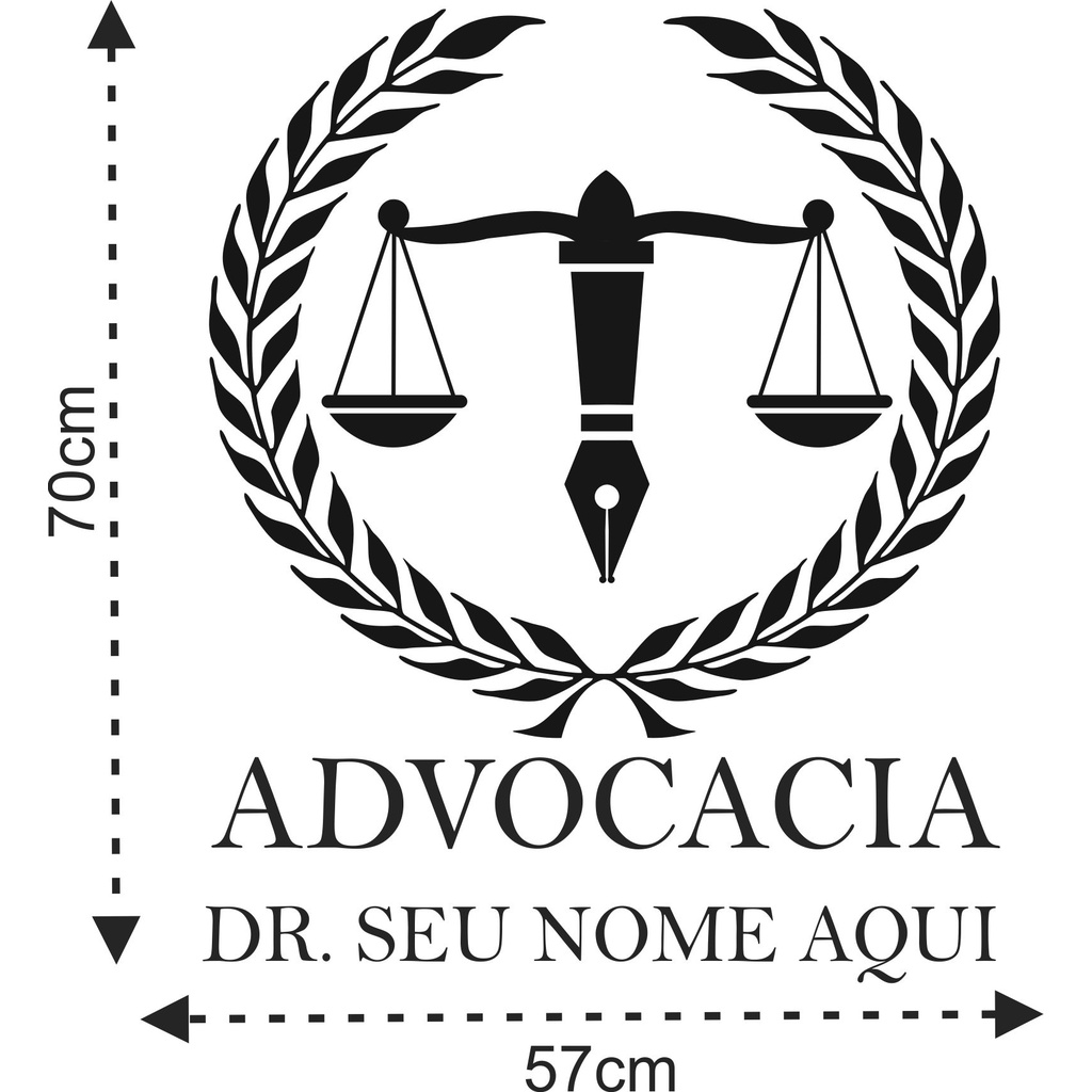 Adesivo Advocacia 70x57cm Advogado Direito Porta Parede justica ...