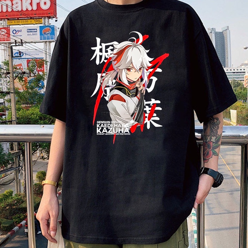 Camiseta Basica Algodao Kaedehara Kazuha Genshin Impact Frota Crux Game Unissex