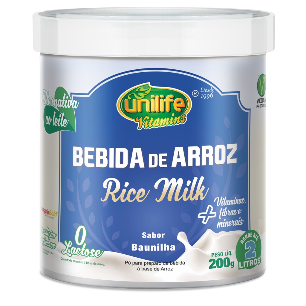Bebida De Arroz - Rice Milk Natural - 200 Gr Unilife | Shopee Brasil