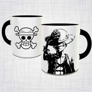 caneca porcelana one piece chapeu de palha monkey d luffy