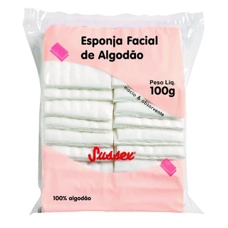Algodão Sussex Esponja Facial 100 grs (kit c/20 un)