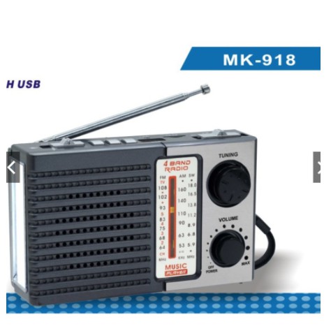 Mini Rádio Portátil Recarregável Radionline FM MP3 Player USB Micro Sd CMIK  MK918