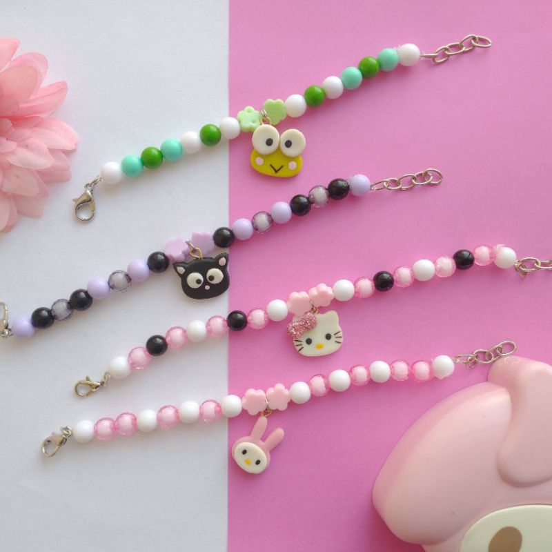 Pulseira Keroppi / Personagens Sanrio (Hello Kitty)