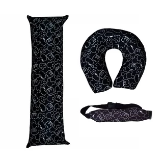Kit Três Peças para Viagem Faixa Soneca + Almofada Cinto De Segurança + Almofada De Pescoço!