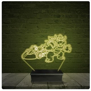 Led Luminária Acrílico Abajur - Bowser Mario Kart