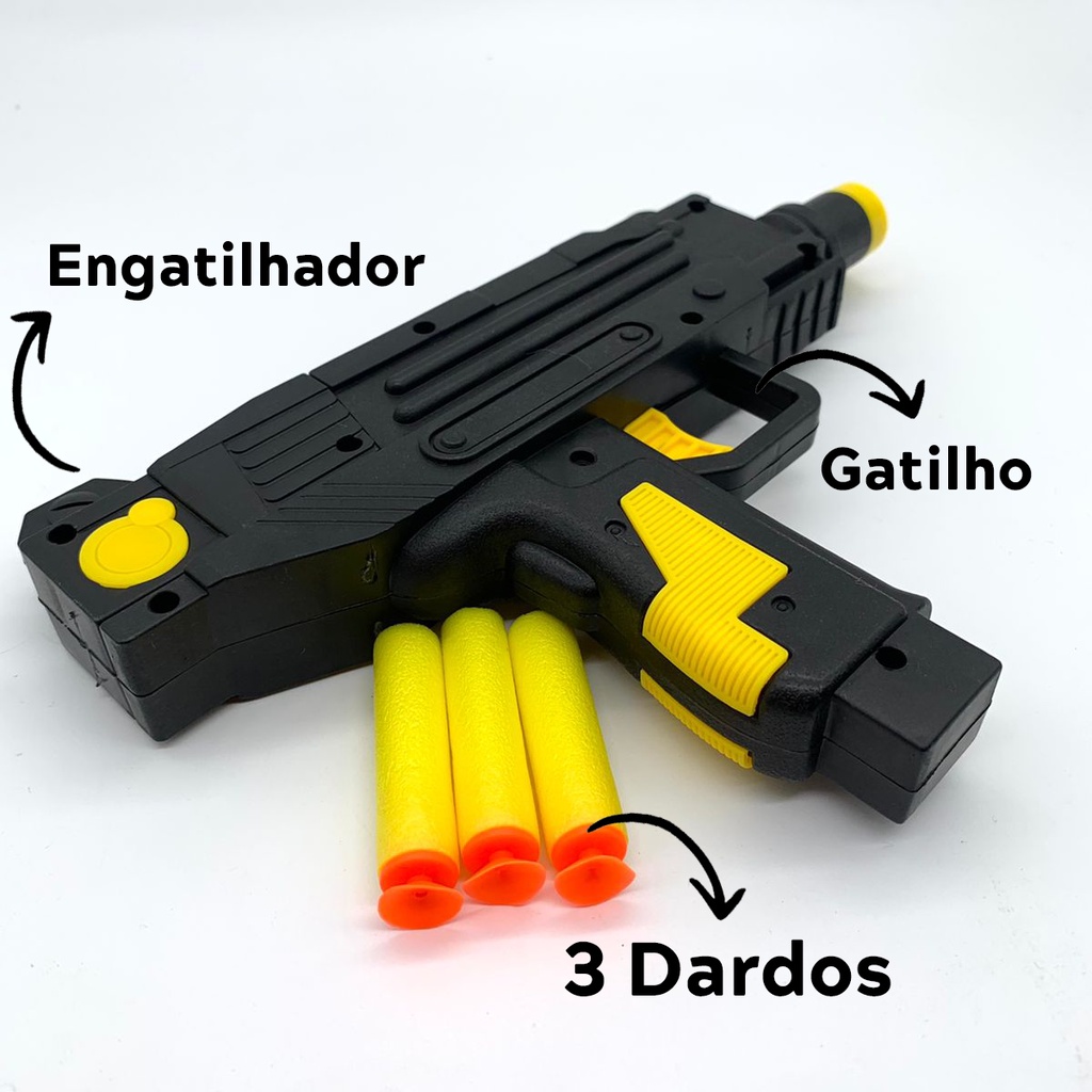 Arma De Brinquedo Lança Atira Dardos Similar Nerf Barato