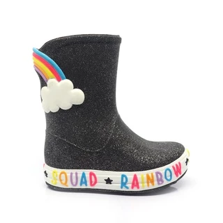 Galocha Infantil Menina Plugt Nuvem Arco Iris Gliter Botinha