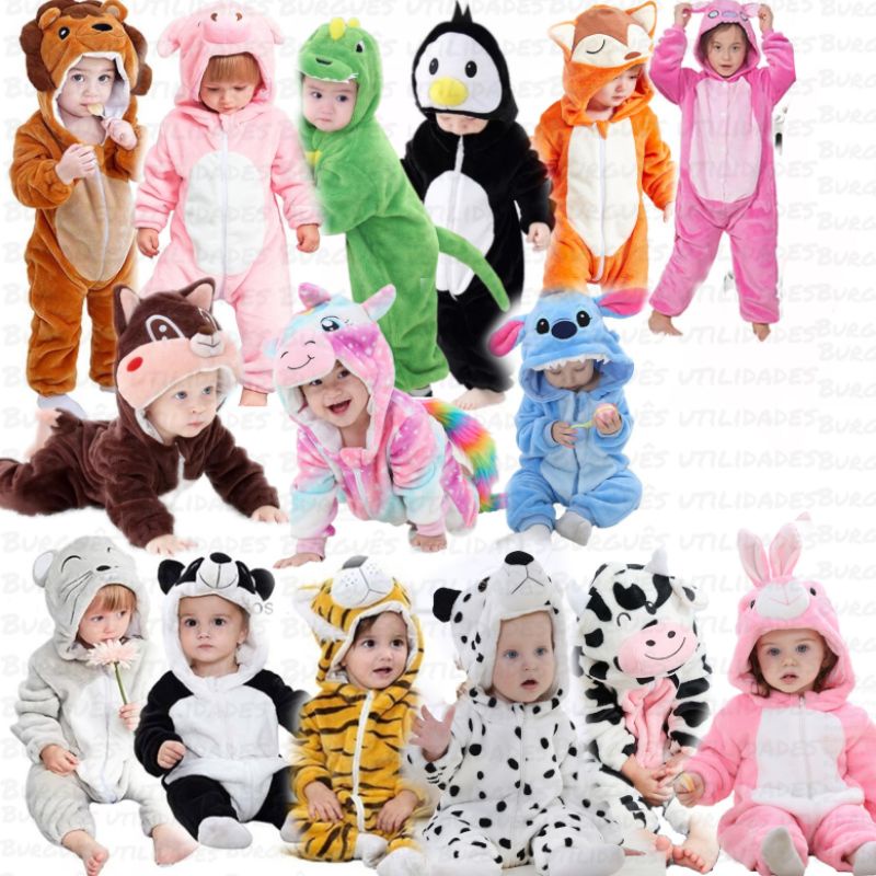 Macac&atilde;o kigurumi Beb&ecirc; fantasia Lilo Ohana romper Coelho bezerro ratinho  patinho Bichinho m&ecirc;versarioPijamaunissex Le&atilde;o | Shopee Brasil