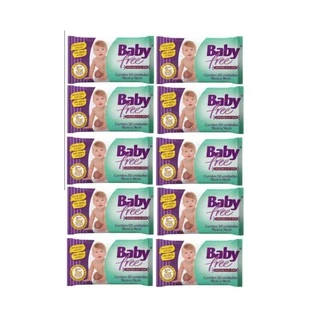 Kit com 10 Lenços Umedecidos Baby Free Toalha Umedecida Qualybless 10 Pacotes com 50 unidades