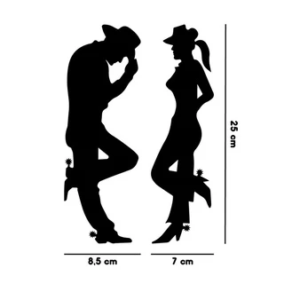 Adesivo de Recorte em Vinil Casal Country 25x16cm