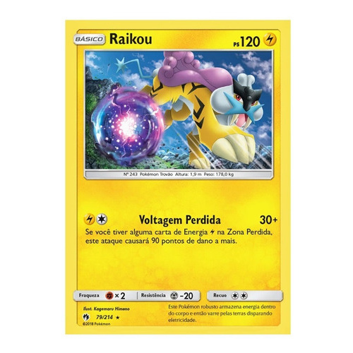 Carta Pokemon Raikou Lendário Voltagem Vívida