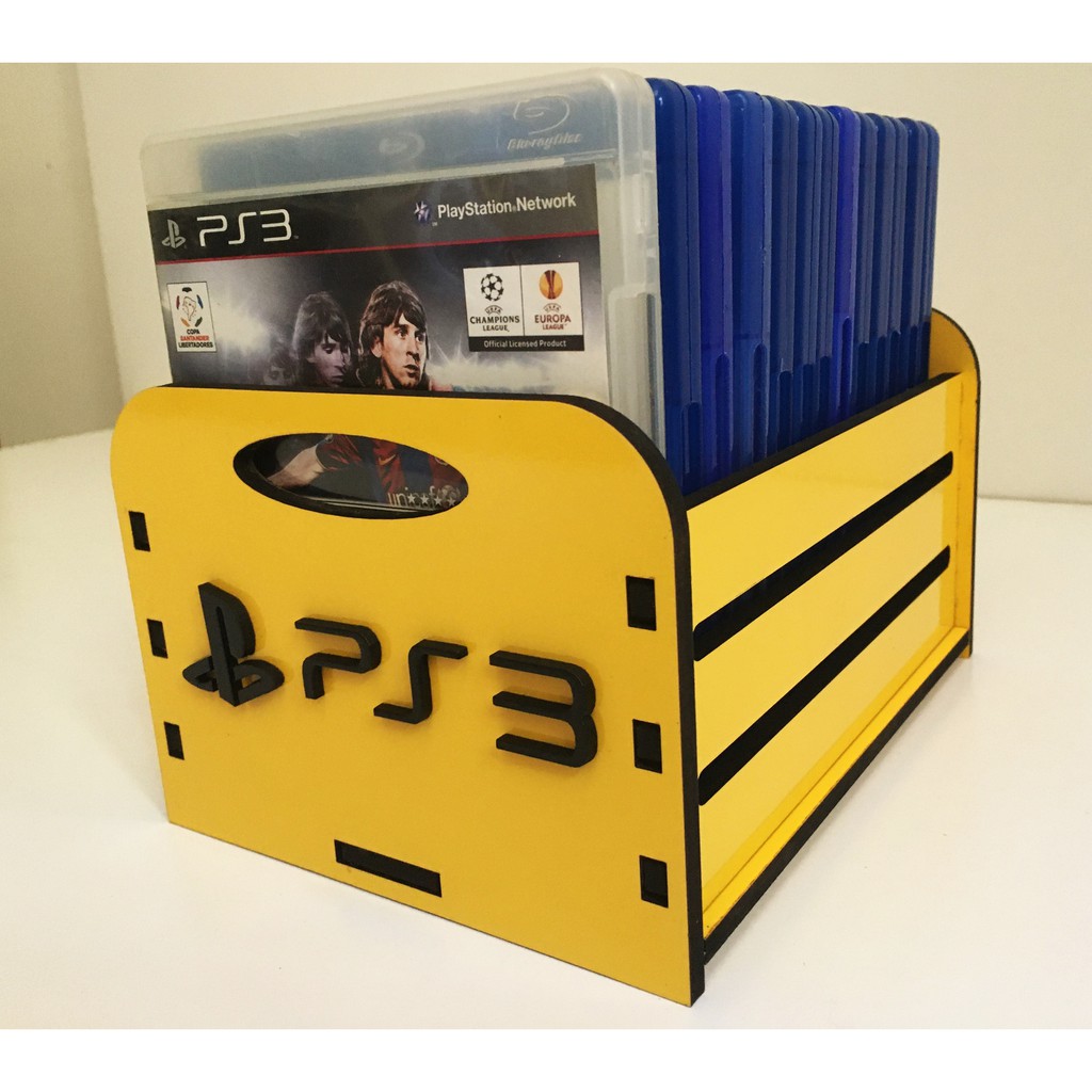 Porta Jogos, Case p/ Games em MDF - Personalizado - PS3 Amarelo