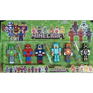 Boneco Minecraft Steve 20cm Musical + Luz Kit 3 Minecraft