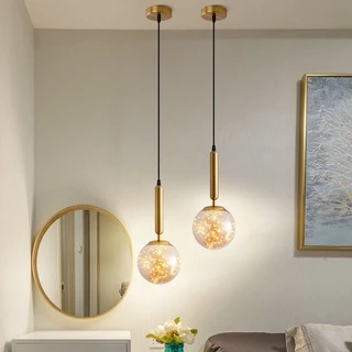 OIMI Nordic Vidro Bola Luminária Pendente De Cabeceira Moderno Luz De Led Lâmpada De Teto Banheiro Sala Fundo Lustre