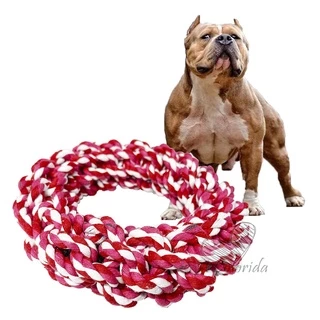 Brinquedo Mordedor Argola de Corda 18cm Cachorros Destruidores Resistente Anti Stress