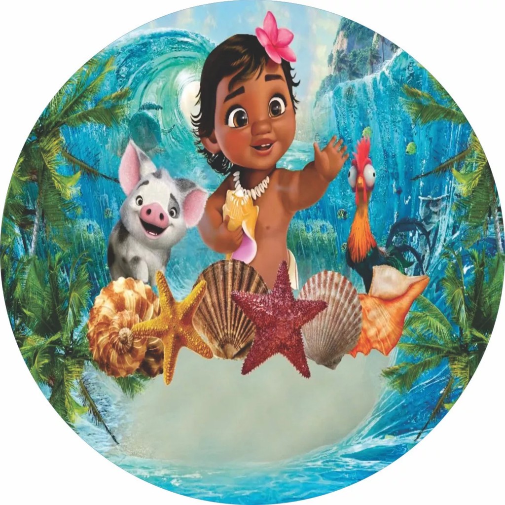 Painel da moana bebe e adulta extra, extra