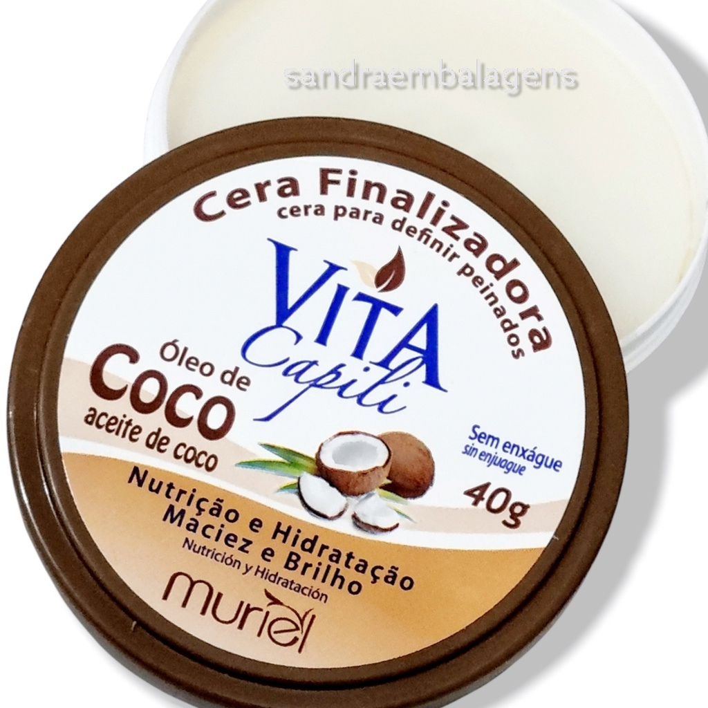 Cera Finalizadora Vita Capili Oleo De Coco Nutrição Muriel | Shopee Brasil