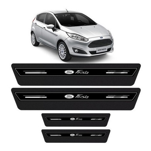 Soleira Protetor De Porta Premium Ford New Fiesta - Preto