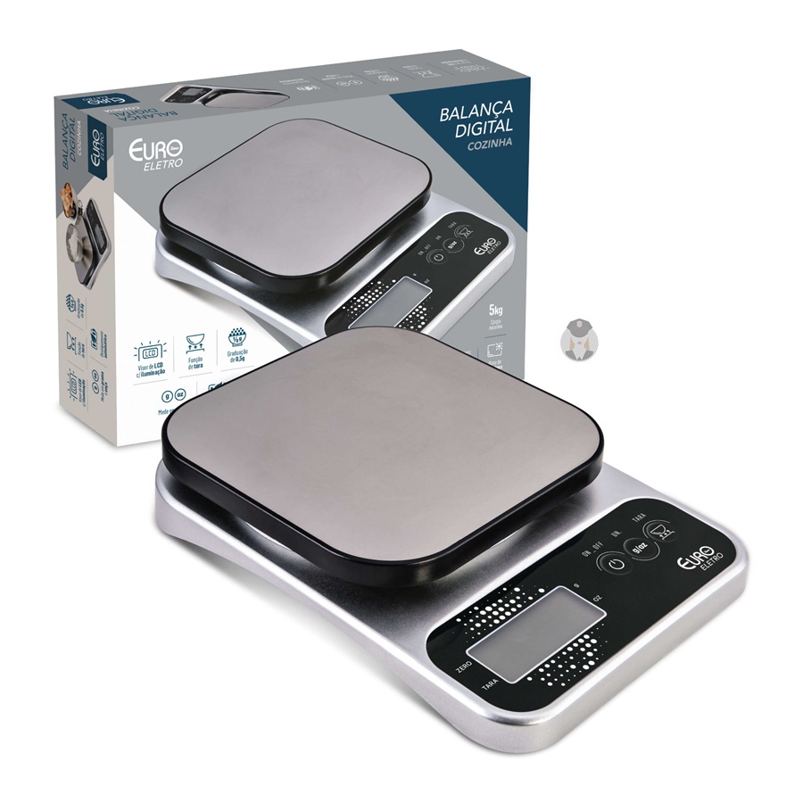 Balança Digital Eletrônica Pro Multiuso 5 Kg Euro Home