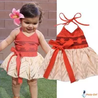 ✨WBB-Girl Dress Kid Baby Girl Sleeveless Red Floral Dress Princess Party Sleeveless Cotton Bandage Sundress