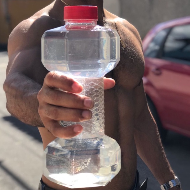 Garrafa de água Galão Halter 1,5 Litros Cristal Academia Treino Garrafa De Água Squeeze Pet Tampas Coloridas