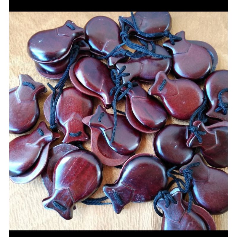 Castanholas de madeira o par - cor Vinho.