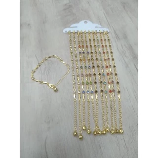 Semi Joias Kit 12 Pulseiras Folheado A Ouro Atacado com pedrinhas Strass