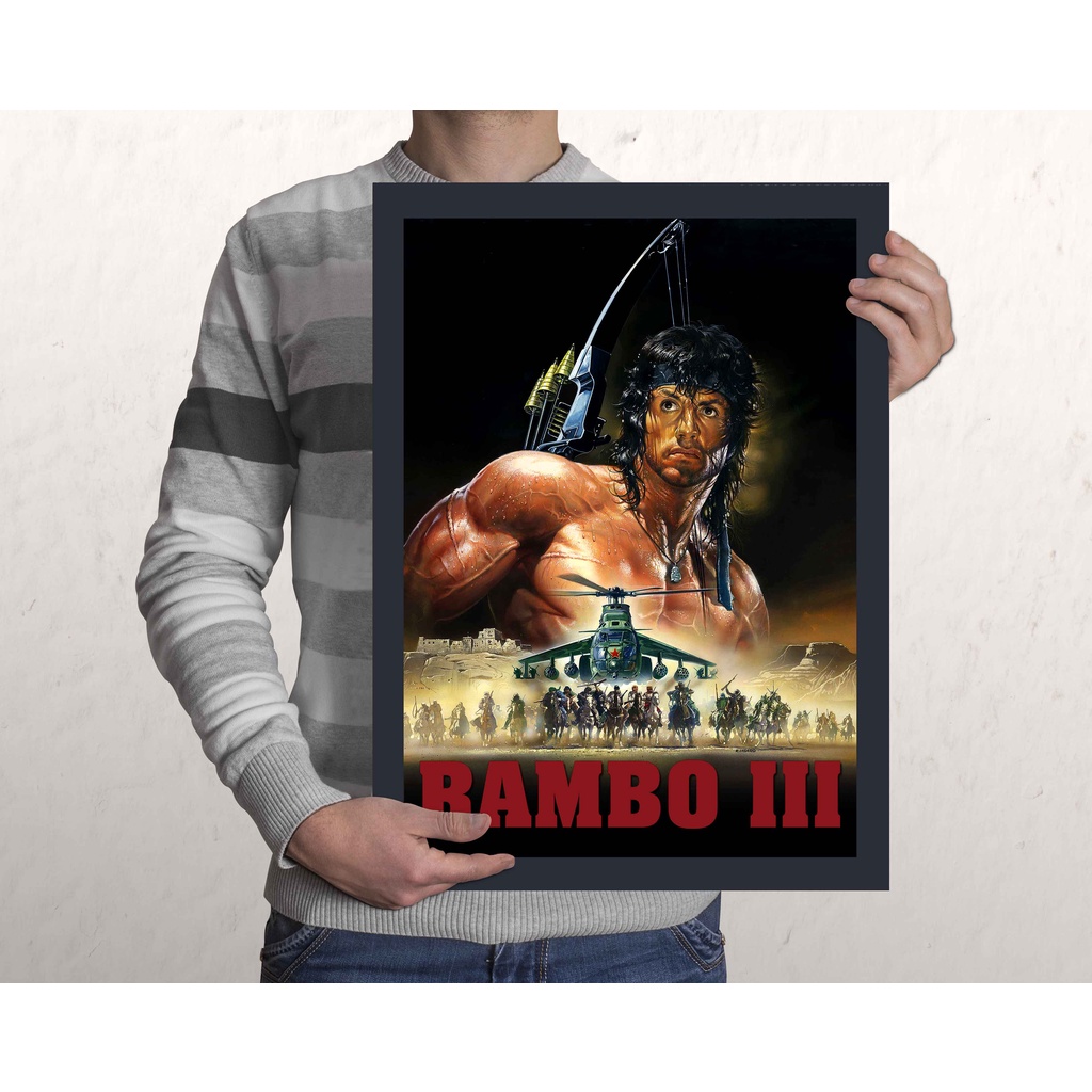 Quadro Rambo 1, 2, 3, 4, ou 5 Filme A3 - com Acrílico Na Frente ...