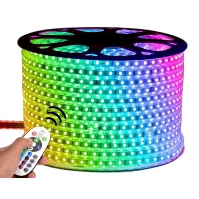 Fita Led 5050 Rgb 15 Metros Ip65 Com 1controle + Fonte220v MEGA ...