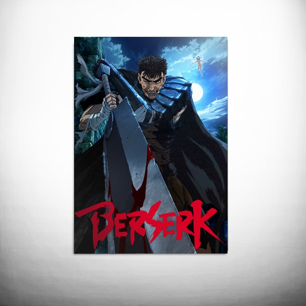 Poster japonês de anime berserk, adesivo de parede de decoração diverso  gatsu, papel kraft, impressão de