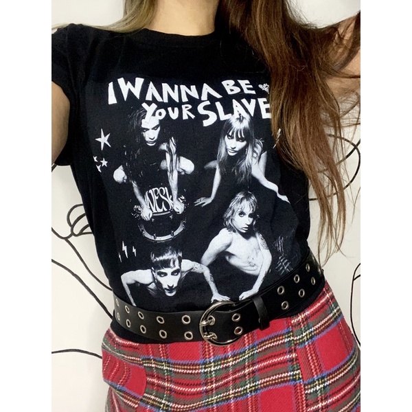 T-Shirt Maneskin “I WANNA BE YOUR SLAVE” - Camiseta Unissex