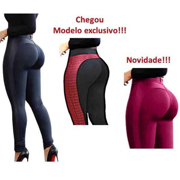 Calça Legging Texturizada 3D Empina Bumbum em Cirrê