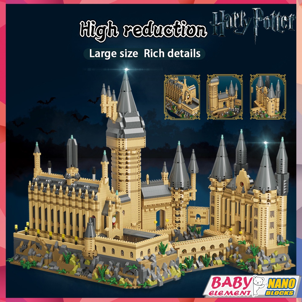 MOYU Nano Blocos Hogwarts Castelo De Construção Harry Potter Modelo Decorativo Alta Difícil DIY Brinquedos Para Criança Adultos Presentes