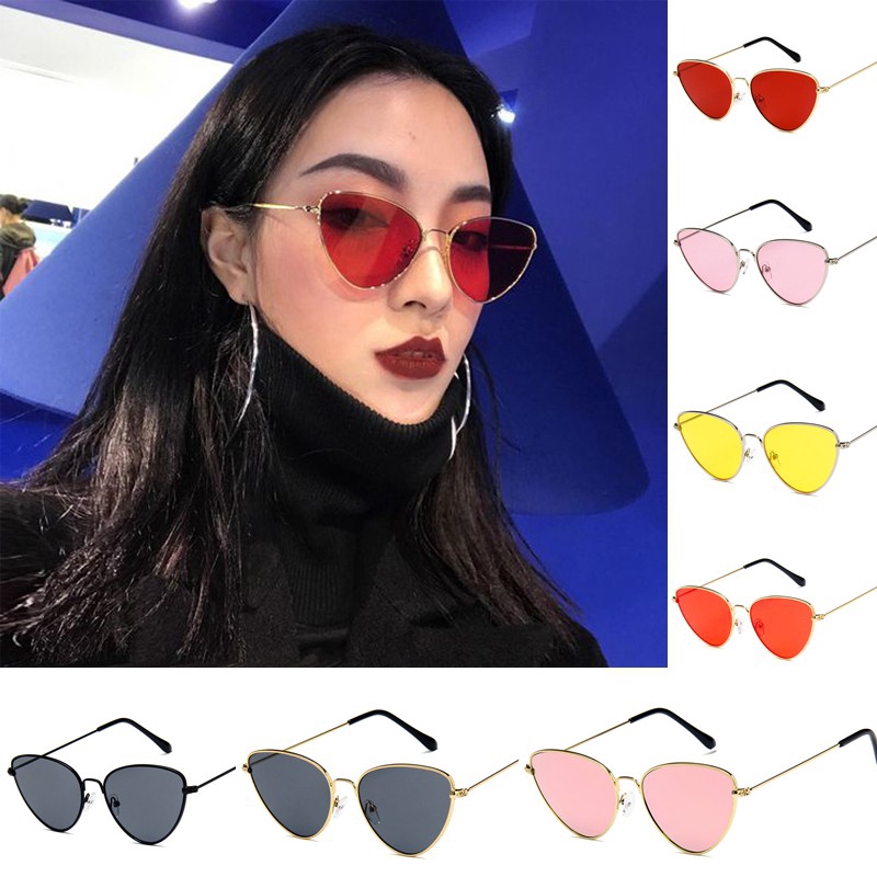 Óculos Femininos De Sol De Vintage Com Espelho De Forma De Lunettes