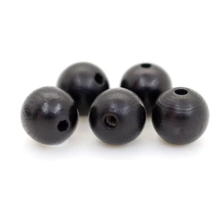Kit 4x Bolinha de Madeira Preta 20mm com furo 5mm para Artesanato/Macrame Conta Miçanga de Madeira