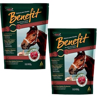 Kit Combo 02 Pacotes Biscoito Petisco Cavalo Benefit Nutrição Equina Supra