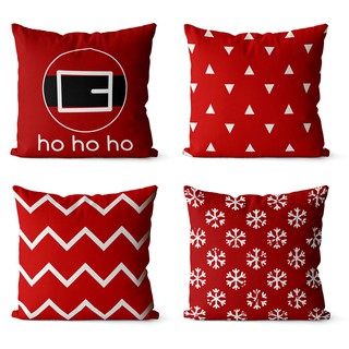 kit 4 capas de almofadas natal hohoho
