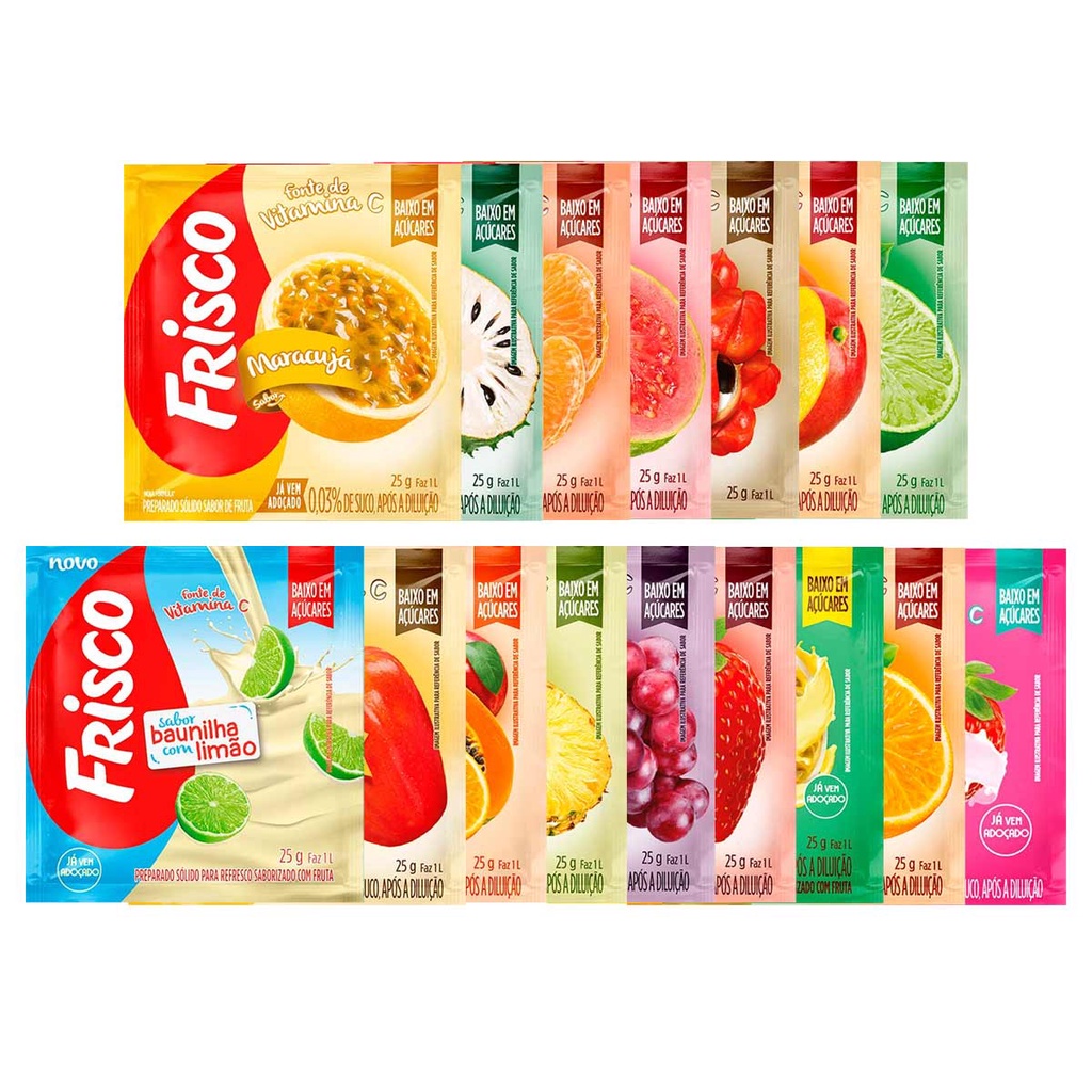 Suco em pó Refresco Frisco sem glúten 25g Caixa 15 unidades Shopee Brasil Suco em pó Refresco Frisco sem glúten 25g Caixa 15 unidades Shopee Brasil