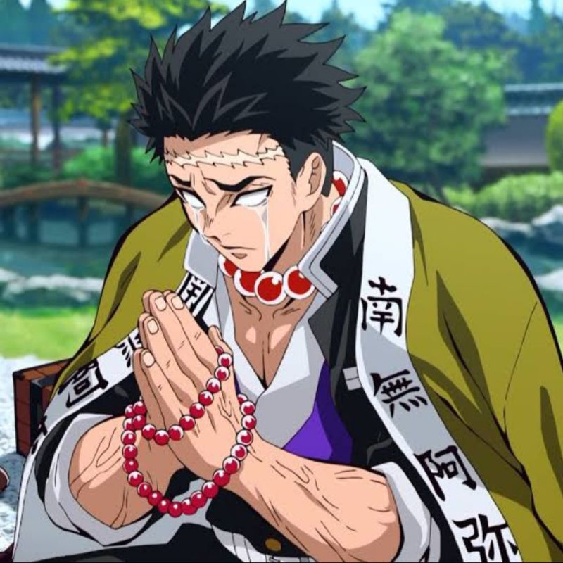 Colar e rosário de pérolas Gyomei Himejima Hashira Demon Slayer Colar Kimetsu no Yaiba