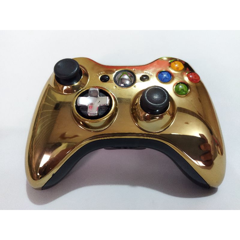 Controle original Xbox 360 dourado Microsoft. - Escorrega o Preço