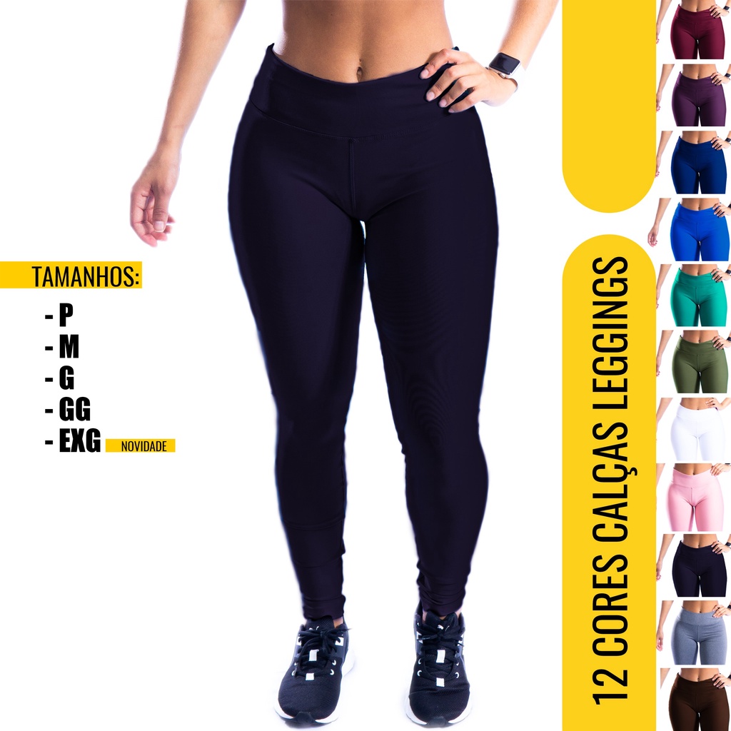 Kit 3 Calças Legging Corsário Suplex 4, Moda LLevo