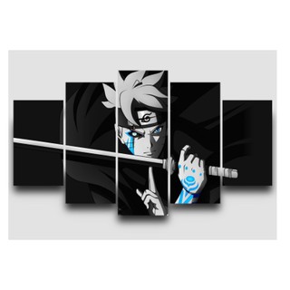 Quadro Mosaico 5 Peças Naruto Painel Decorativo