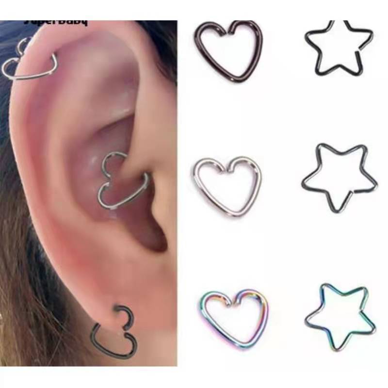 Piercing De Nariz Dourado/Cristal/Coração/Estrela/Presilha/Acessórios  Femininos