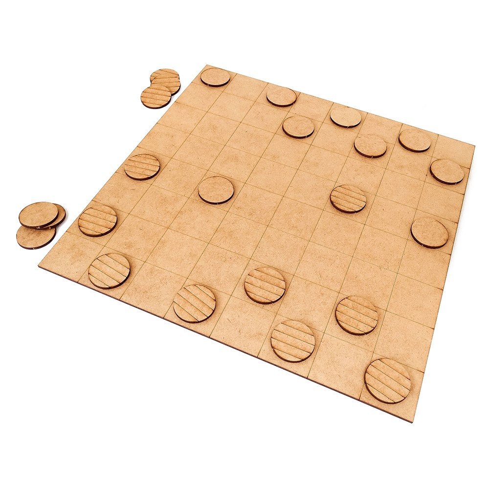 Jogo De Dama Tabuleiro Em Mdf Pequeno 25x25