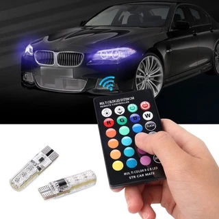 RGB Lâmpada De Leitura Em Cúpula Para Automóveis LED 194 168 W5W 5050 SMD Cunha Com Controle Remoto
