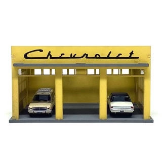 Miniatura Diorama Oficina Chevrolet - 1:64 - Dio Studios