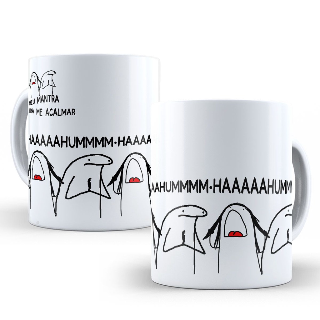 Caneca Porcelana Café Personalizada Meme Flork Bento Divertida Mod.02