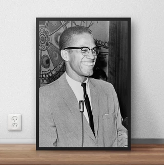 Quadro / Poster C Moldura Malcom X Lider Negro P6601