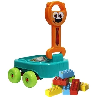 Carrinho De Puxar Blocos De Montar Urso 5031 - Gulliver Baby
