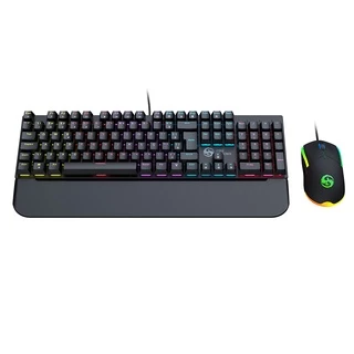 KIT TECLADO GAMER MECANICO E MOUSE, SWITCH BLUE ANTI-GHOSTING COM DIVERSOS EFEITOS PC/ PS4/PS5 XBOX